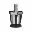 Picture of 1" H Chrome Plated Thermoplastic Appliance Leg With 1/4-20 x 1/2" L Protruding Stud and Adjustable Flanged  Black Rubber Toe