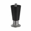 Picture of 4" H Black Thermoplastic Appliance Leg With 1/2-13 x 1/2" L Protruding Stud and Nickel Plated Die Cast Adjustable Flanged Toe
