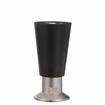 Picture of 4" H Black Thermoplastic Appliance Leg With 1/2-13 Flush Stud and Nickel Plated Die Cast Adjustable Flanged Toe
