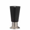 Picture of 4" H Black Thermoplastic Appliance Leg With 1/2-13 Flush Stud and Nickel Plated Die Cast Adjustable Flanged Toe