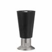 Picture of 4" H Black Thermoplastic Appliance Leg With 1/2-13 Flush Stud and Nickel Plated Die Cast Adjustable Flanged Toe