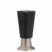 Picture of 4" H Black Thermoplastic Appliance Leg With 1/2-13 Flush Stud and Nickel Plated Die Cast Adjustable Flanged Toe