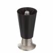 Picture of 4" H Black Thermoplastic Appliance Leg With 1/2-13 Flush Stud and Nickel Plated Die Cast Adjustable Flanged Toe