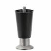 Picture of 4" H Black Thermoplastic Appliance Leg With 3/8-16 x 1/2" L Protruding Stud and Nickel Plated Die Cast Adjustable Flanged Toe