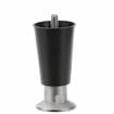Picture of 4" H Black Thermoplastic Appliance Leg With 3/8-16 x 1/2" L Protruding Stud and Nickel Plated Die Cast Adjustable Flanged Toe