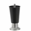 Picture of 4" H Black Thermoplastic Appliance Leg With 3/8-16 x 1/2" L Protruding Stud and Nickel Plated Die Cast Adjustable Flanged Toe