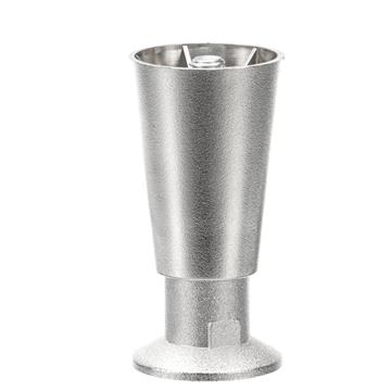 Picture of 4" H Nickel Plated Thermoplastic Appliance Leg With 1/2-13 Flush Stud and Nickel Plated Die Cast Adjustable Flanged Toe