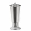 Picture of 4" H Nickel Plated Thermoplastic Appliance Leg With 3/8-16 x 1/2" L Protruding Stud and Nickel Plated Die Cast Adjustable Flanged Toe