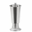 Picture of 4" H Nickel Plated Thermoplastic Appliance Leg With 3/8-16 x 1/2" L Protruding Stud and Nickel Plated Die Cast Adjustable Flanged Toe