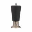 Picture of 4" H Black High Temperature Thermoplastic Appliance Leg With 3/8-16 x 1/2" L Protruding Stud and Nickel Plated Die Cast Flanged Toe