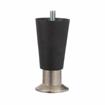 Picture of 4" H Black High Temperature Thermoplastic Appliance Leg With 3/8-16 x 1/2" L Protruding Stud and Nickel Plated Die Cast Flanged Toe