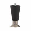 Picture of 4" H Black High Temperature Thermoplastic Appliance Leg With 3/8-16 x 1/2" L Protruding Stud and Nickel Plated Die Cast Flanged Toe