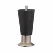 Picture of 4" H Black High Temperature Thermoplastic Appliance Leg With 3/8-16 x 1/2" L Protruding Stud and Nickel Plated Die Cast Flanged Toe