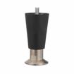 Picture of 4" H Black High Temperature Thermoplastic Appliance Leg With 3/8-16 x 1/2" L Protruding Stud and Nickel Plated Die Cast Flanged Toe