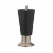 Picture of 4" H Black High Temperature Thermoplastic Appliance Leg With 3/8-16 x 1/2" L Protruding Stud and Nickel Plated Die Cast Flanged Toe