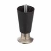 Picture of 4" H Black High Temperature Thermoplastic Appliance Leg With 3/8-16 x 1/2" L Protruding Stud and Nickel Plated Die Cast Flanged Toe