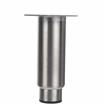 Picture of 2" OD x 6" H Stainless Steel Heavy Duty Equipment Leg With 3-1/2" Square Welded Mounting Plate And 3" Adjustable Black Nylon Toe