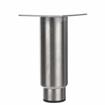 Picture of 2" OD x 6" H Stainless Steel Heavy Duty Equipment Leg With 3-1/2" Square Welded Mounting Plate And 3" Adjustable Black Nylon Toe