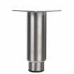 Picture of 2" OD x 6" H Stainless Steel Heavy Duty Equipment Leg With 3-1/2" Square Welded Mounting Plate And 3" Adjustable Black Nylon Toe