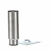 Picture of 2" OD x 6" H Stainless Steel Heavy Duty Equipment Leg With 3-1/2" Square Removable Mounting Plate And 3" Adjustable Black Nylon Toe