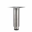 Picture of 1-5/8" OD x 6" H Stainless Steel Heavy Duty Equipment Leg With 3-1/2" Square Removable Mounting Plate And Adjustable Black Nylon Toe