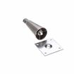 Picture of 6" H Nickel Plated Die Cast Equipment Leg With 3-1/2" Square Removable Mounting Plate And Adjustable Stainless Steel Hex Toe