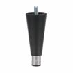 Picture of 6" H Black Thermoplastic Equipment Leg With 1/2-13x 3/4" L Protruding Stud And Adjustable Nickel Plated Die Cast Hex Toe