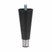 Picture of 6" H Black Thermoplastic Equipment Leg With 1/2-13x 3/4" L Protruding Stud And Adjustable Nickel Plated Die Cast Hex Toe
