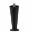 Picture of 6" H Black Thermoplastic Equipment Leg With 5/8-11 x 3/4" L Protruding Stud And Adjustable Nickel Plated Steel Flanged Toe, 4 Pack