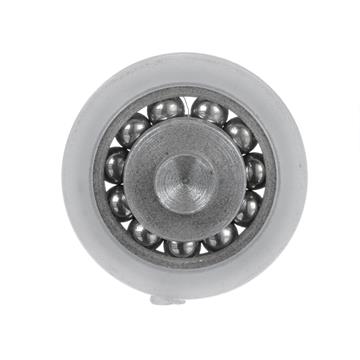 Picture of 1" OD Nylon/Steel Flat Ball Bearing Roller with 1/2" Rivet Stud