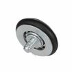 Picture of 1-5/16" OD Rubber Tired Steel Concave Ball Bearing Roller with 1/4-20 x 3/4" L Flat Head Screw Stud