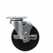 Picture of Standard Duty 1-3/4" x 3" Plate Caster With 3" Black Rubber Wheel With Brake