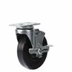 Picture of Standard Duty 1-3/4" x 3" Plate Caster With 3" Black Rubber Wheel With Brake