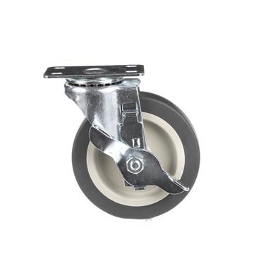 Picture of Standard Duty 1-3/4" x 3" Plate Caster With 3" Gray Rubber Wheel With Brake