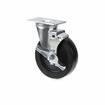 Picture of Medium Duty 2-3/8" x 3-5/8"  Plate Caster With 5" Black Rubber Wheel And Brake