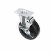 Picture of Medium Duty 2-3/8" x 3-5/8"  Plate Caster With 5" Black Rubber Wheel And Brake