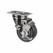 Picture of Medium Duty 2-3/8" x 3-5/8"  Plate Caster With 3-1/2" Blue Polyurethane Wheel And Brake