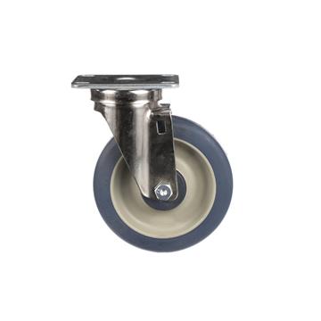 Picture of Medium Duty 2-3/8" x 3-5/8"  Plate Caster With 5" Blue Polyurethane Wheel