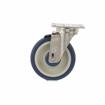 Picture of Medium Duty 2-3/8" x 3-5/8"  Plate Caster With 5" Blue Polyurethane Wheel And Brake