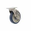 Picture of Medium Duty 2-3/8" x 3-5/8"  Plate Caster With 5" Blue Polyurethane Wheel And Brake