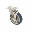 Picture of Medium Duty 2-3/8" x 3-5/8"  Plate Caster With 5" Blue Polyurethane Wheel And Brake