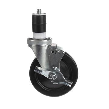 Picture of Medium Duty 1" Expanding Stem Caster With 3-1/2" Black Rubber Wheel With Brake