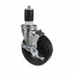 Picture of Medium Duty 1" Expanding Stem Caster With 3-1/2" Black Rubber Wheel With Brake