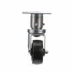 Picture of Medium Duty 3-1/2" x 3-1/2" Plate 1-5/8" OD Adjustable Caster Leg With 3" Black Polyolefin Wheel