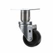 Picture of Medium Duty 3-1/2" x 3-1/2" Plate 1-5/8" OD Adjustable Caster Leg With 3" Black Polyolefin Wheel