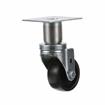 Picture of Medium Duty 3-1/2" x 3-1/2" Plate 1-5/8" OD Adjustable Caster Leg With 3" Black Polyolefin Wheel