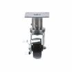 Picture of Medium Duty 3-1/2" x 3-1/2" Plate 1-5/8" OD Adjustable Caster Leg With 3" Black Polyolefin Wheel With Brake