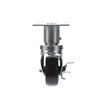Picture of Medium Duty 3-1/2" x 3-1/2" Plate 1-5/8" OD Adjustable Caster Leg With 3" Black Polyolefin Wheel With Brake