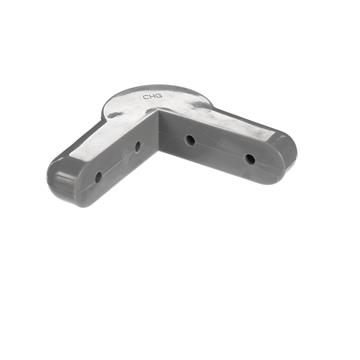 Picture of 4-3/8" L x 1-1/16" W x 1-1/4" H Gray PVC Corner Bumper With Rounded Ends And Corner