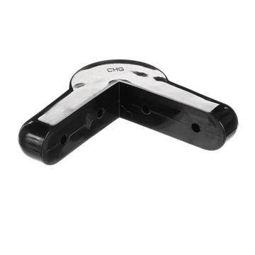 Picture of 4-3/8" L x 1-1/16" W x 1-1/4" H Black PVC Corner Bumper With Rounded Ends And Corner